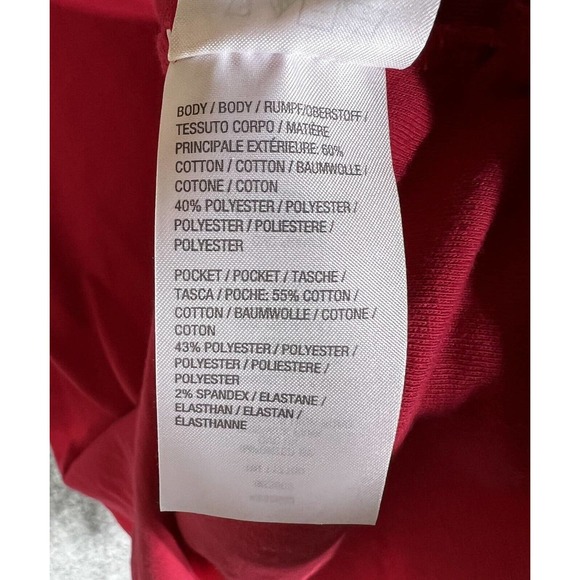 Quacker Factory Short Sleeve Knit Top Seersucker Stripe Pocket Womens Medium Red - Picture 4 of 16